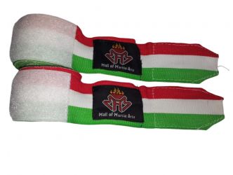 Boxing Hand Wraps 65% polyester 35% cotton high quality three color with 2” Velcro closer.